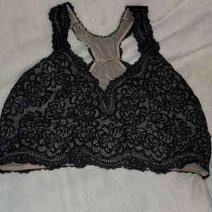 Lace Bralette in Black and Tan
